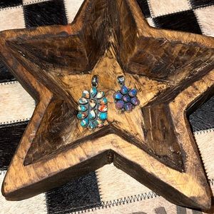 Authentic Oval Orange Spiney and Authentic Purple Mohave Flower pendant lot